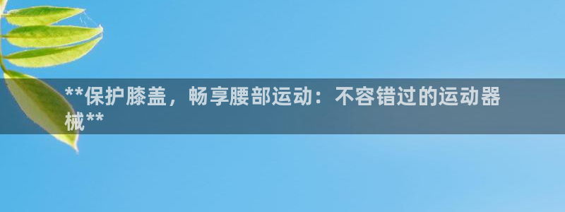 尊龙 中国:**保护膝盖,畅享腰部运动:不容错过的运动器
械